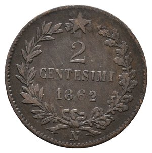 obverse: VITTORIO EMANUELE II - 2 Centesimi 1862 N