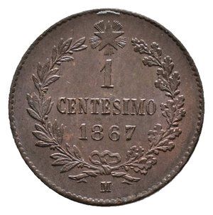 obverse: VITTORIO EMANUELE II - 1 Centesimo 1867 M FDC ROSSO