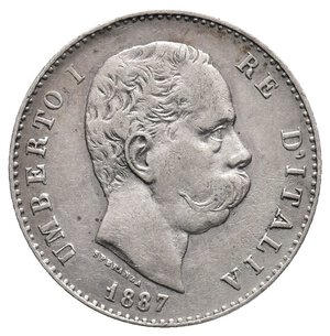 obverse: UMBERTO I - 1 Lira argento 1887