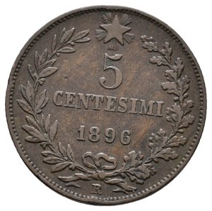 obverse: UMBERTO I - 5 Centesimi 1896 RARO