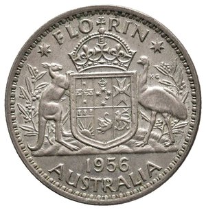 obverse: AUSTRALIA - Elizabeth II - Florin argento 1956