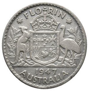 obverse: AUSTRALIA - George VI - Florin argento 1947