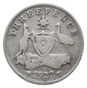 obverse: AUSTRALIA - George V -Three Pence  argento 1922