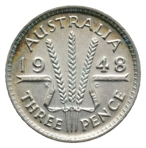 obverse: AUSTRALIA - George VI -Three Pence  argento 1948