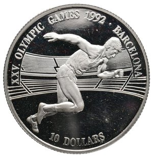 obverse: COOK ISLANDS - Elizabeth II - 10 Dollars argento 1990 Olimpiadi Barcellona 92