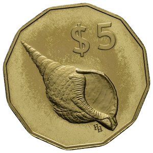 obverse: COOK ISLANDS - Elizabeth II - 5 Dollars 1987 Proof