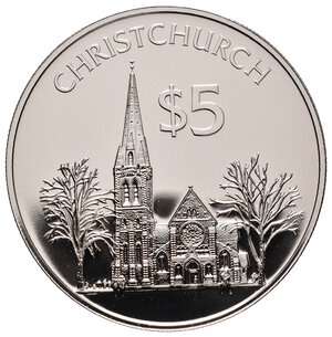 obverse: NEW ZEALAND - Elizabeth II - 5 Dollars argento 1997 Christ Church