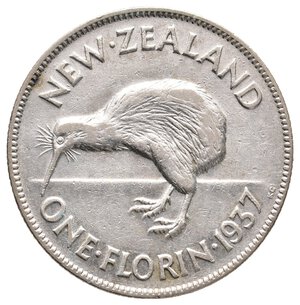 obverse: NEW ZEALAND - George VI - 1 Florin argento 1937