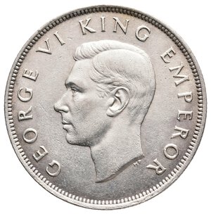 reverse: NEW ZEALAND - George VI - Half Crown argento 1943