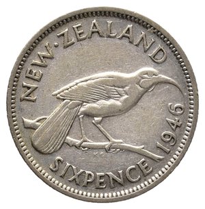 obverse: NEW ZEALAND - George VI - Six Pence argento 1946