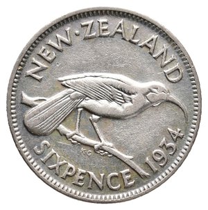 obverse: NEW ZEALAND - George V - Six Pence argento 1934