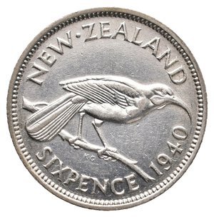 obverse: NEW ZEALAND - George VI - Six Pence argento 1940