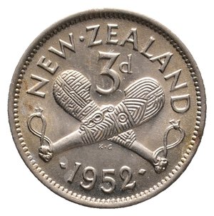 obverse: NEW ZEALAND - George VI - 3 Pence 1952