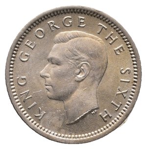 reverse: NEW ZEALAND - George VI - 3 Pence 1952