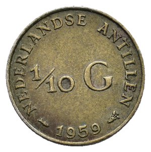 obverse: ANTILLE OLANDESI - 1/10 Gulden argento 1959