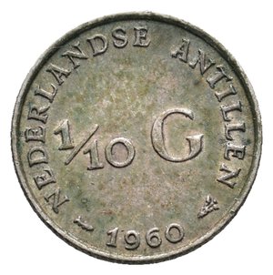 obverse: ANTILLE OLANDESI - 1/10 Gulden argento 1960