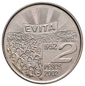 obverse: ARGENTINA - 2 Pesos Evita 2002