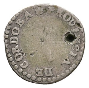 reverse: ARGENTINA - Provincia di Cordoba - 1/2 real argento 1850 FORATA