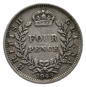 obverse: BRITISH GUYANA - George VI - Four Pence argento 1943 