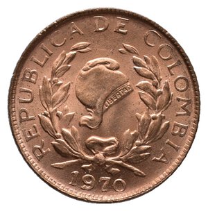 reverse: COLOMBIA - 1 Centavo 1970 FDC ROSSO