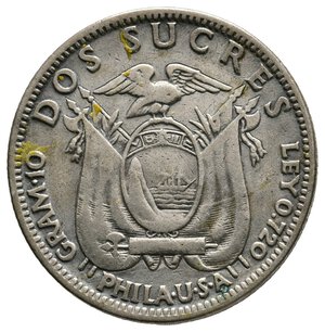 obverse: ECUADOR - 2 Sucres argento 1928