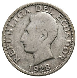 reverse: ECUADOR - 2 Sucres argento 1928