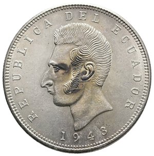 obverse: ECUADOR - 5 Sucres argento 1943