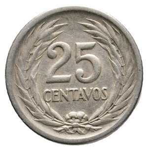 obverse: EL SALVADOR - 25 Centavos argento 1953