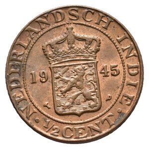 obverse: INDIE OLANDESI - 1/2 Cent 1945