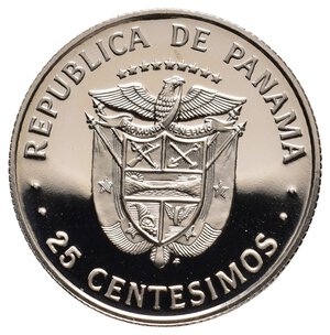 reverse: PANAMA - 25 Centesimos 1977 PROOF