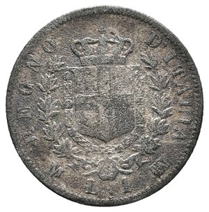 obverse: FALSO EPOCA - Vittorio Emanuele II - 1 Lira Stemma 1863 M