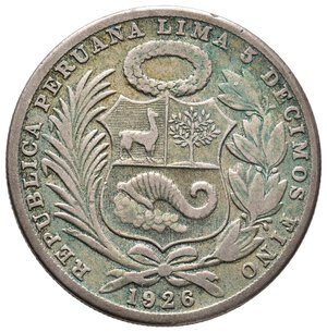 obverse: PERU - 1 Sol argento 1926