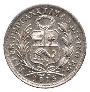 obverse: PERU - 1/2 dinero argento 1913