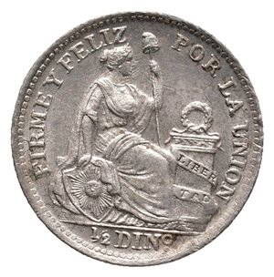 reverse: PERU - 1/2 dinero argento 1913