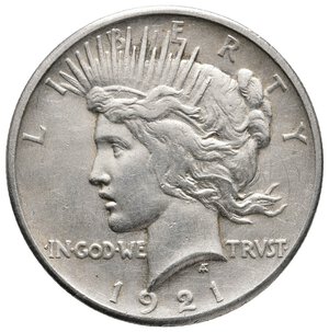 obverse: U.S.A. - Peace Dollar argento 1921 RARO - Tracce di pulizia