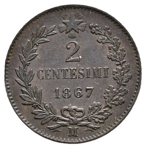 obverse: ERRORE - Vittorio Emanuele II - 2 Centesimi 1867 M Tondello Tranciato