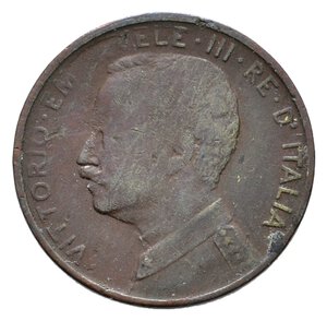 reverse: ERRORE - Vittorio Emanuele III - 1 Centesimo 1914 Fortemente Evanescente