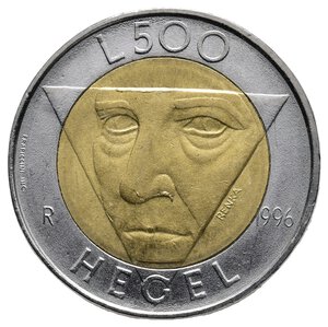 obverse: ERRORE - SAN MARINO - 500 Lire Bimetallica 1996 - Esubero di Metallo