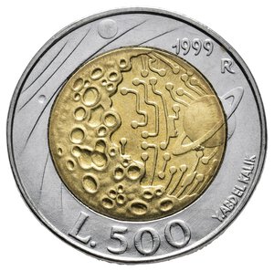 obverse: ERRORE - SAN MARINO - 500 Lire Bimetallica 1999 - Esubero di Metallo