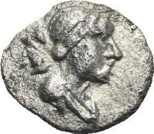 obverse: Ionia. Ephesos. Circa 250-200 BC. Obol (Silver, 8.51mm, 0.43 g). Draped bust of Artemis right, with bow and quiver over shoulder. Rev. Stag standing right. Cfr. CNG MBS 75, lot 375. Lightly toned. About Very Fine. Unpublished in the standard references.