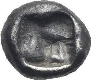 reverse: Lydia. Kroisos, King. Sardes. Circa 564-539 BC. 1/12 Stater (Silver, 8.11 mm, 0.87 g). Forepart of lion right, facing forepart of bull left. Rev. Rough incuse square. SNG Kayhan 1020. SNG von Aulock 2880. Berk 27. Deeply toned. Very Fine.