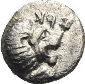 obverse: Western Asia Minor. Uncertain mint and/or dynast. 5th Century BC. Tetartemorion (Silver, 5.8 mm, 0.20 g). SYK (in Lydian, retrograde) Head of lion right. Rev. Uncertain design (ΘE ligate or a diadem?). Cfr. SNG Kayhan 746, 1586 and CNG, E-Auction 318, lot 244, and Pecunem 37, lot 151. Lightly toned. Very Fine. Unpublished in the standard references.