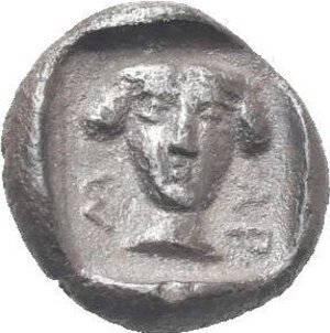 reverse: Cilicia. Mallos. Circa 440-390 BC. Obol (Silver, 8.31 mm, 0.66 gr). Tortoise. Rev. M - AP, Female head facing. Cfr. SNG Levante 168 (obverse) and 143 (reverse). Deeply toned. Very Fine. Extremely Rare.