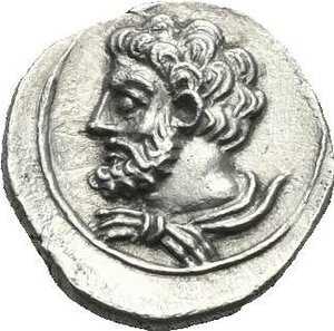 reverse: Cilicia. Uncertain mint and/or dynast. 4th Century BC. Obol (Silver, 10.01 mm, 0.70 g). Veiled and draped bust of Aphrodite facing slightly left. Rev. Bust of Herakles left, lion skin draped around neck. Göktürk 40. SNG Levante 220. SNG Paris 480. Traité II, 2, 601 and pl. CVIII, 17. Lightly toned. Beautiful specimen. Extremely Fine.