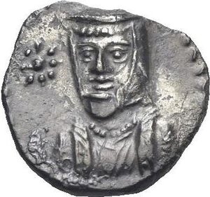 obverse: Cilicia. Uncertain mint and/or dynast. 4th Century BC. Obol (Silver, 10.58 mm, 0.64 g). Draped bust of a Satrap facing slightly left, wearing kyrbasia; on the left, star. Rev. Draped female bust left. Gökturk 88 (Evagoras II in Salamis). Winzer 18.2 (Mazaios in Cilicia). Deeply Toned. Nice specimen. Extremely Fine / Very Fine.