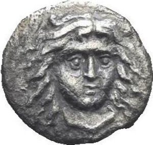 obverse: Cilicia. Uncertain mint and/or dynast. 4th Century BC. Hemiobol (Silver, 8.09 mm, 0.30 g). Female head facing slightly right. Rev. Female head right, wearing stephane with palmettes. SNG Levante 213 (tetartemorion). SNG France -. SNG von Aulock -. Toned. Very Fine. Very Rare.