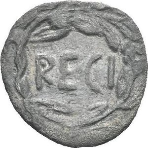 reverse: Bruttium. Rhegion. Circa 445-435 BC. Litra (Silver, 12.01 mm, 0.76 g). Lion mask facing. Rev. RECI within olive wreath. Herzfelder pl. IV, B. HN Italy 2485. SNG Copenhagen 1932. HGC I, 1651. About Extremely Fine/Very Fine.