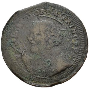 reverse: STATO PONTIFICIO. Ancona. Pio VI (1775-1799). Due Baiocchi e mezzo 1796. AE (g 14,68). Leggenda e data in quattro righe. R/ Busto di S. Pietro a sinistra, con chiavi. MIR 2879. MB