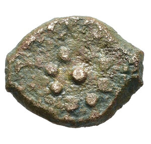 reverse: JUDAEA. Alexander Jannaios (103-76 a.C.). Prutah per Gerusalemme. AE (g 0,90). Ancora. R/ Stella. HGC 10, 644. MB-BB. Nr.Reg. 613/24