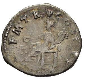 reverse: TRAIANO (98-117). Roma. Denario. AR (3,07 g). D/ IMP CAES NERVA TRAIAN AVG GERM, testa laureta a destra; R/ P M TR P COS III P P, Concordia seduta regge patera e cornucopia. RIC II 33. BB. nr.reg.601/24